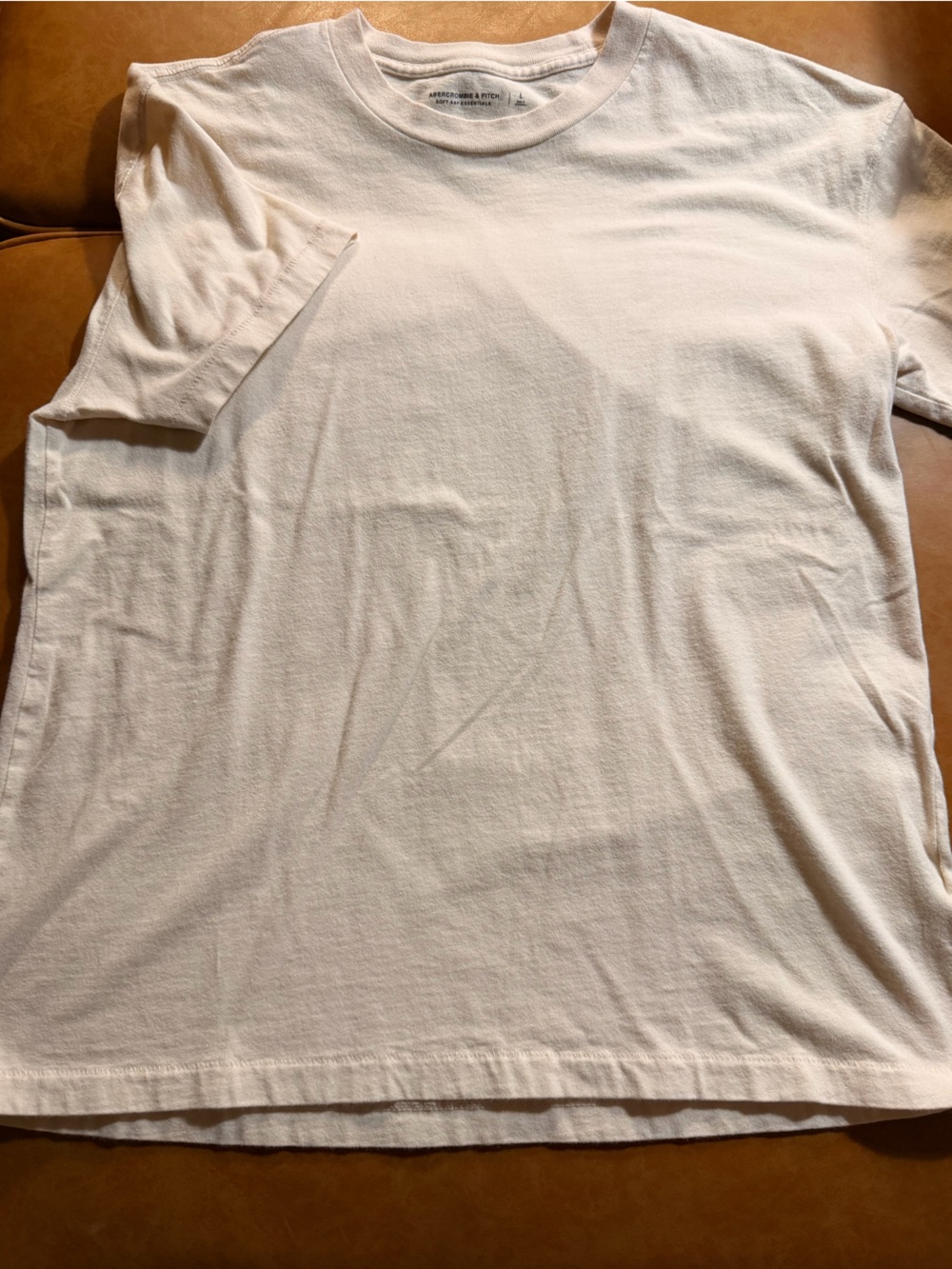 Abercrombie & Fitch Men’s Off-White Short Sleeve Crewneck Tee Shirt